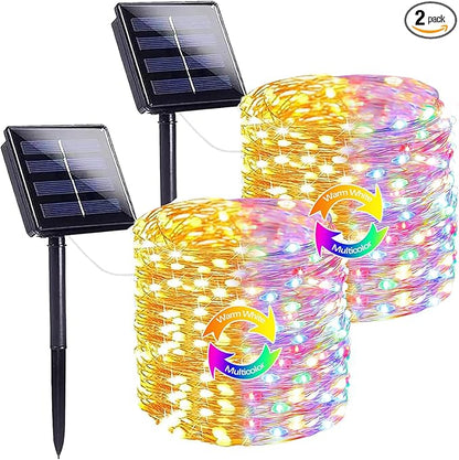 Warm White and Multicolor Color Changing Solar String Lights by SANJICHA