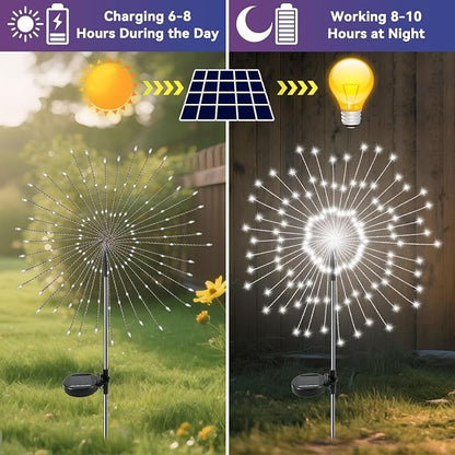 Garden Outdoor Lights, 4 Pack 120 LED Solar Garden Lights Fairy Lights Outdoor - Image 2