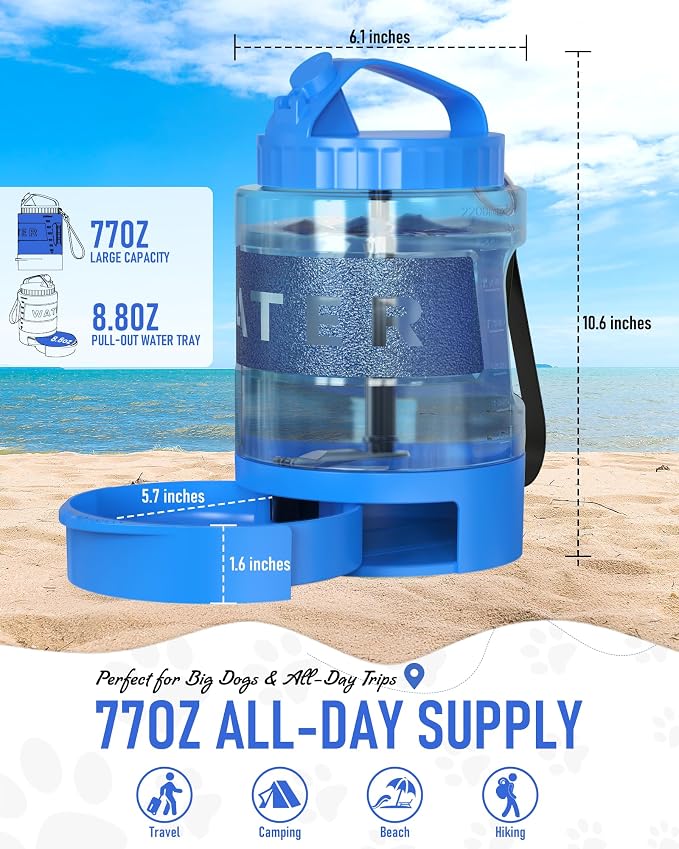 Portable Dog Travel Water Bottle, 77oz Large Dog Water Bowl Dispenser Portable - Image 5