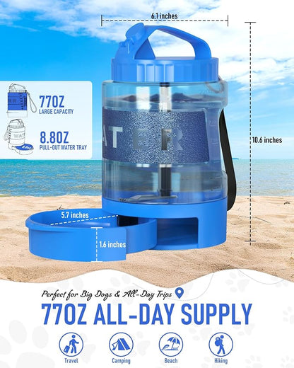 Portable Dog Travel Water Bottle, 77oz Large Dog Water Bowl Dispenser Portable - Image 5