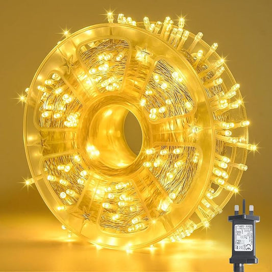 JMEXSUSS 400 LED Christmas Lights Indoor Outdoor, 132 ft Warm White String by JMEXSUSS