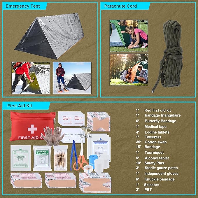 Survival Kit, Gifts for Christmas Men, First Aid Kit - Image 6