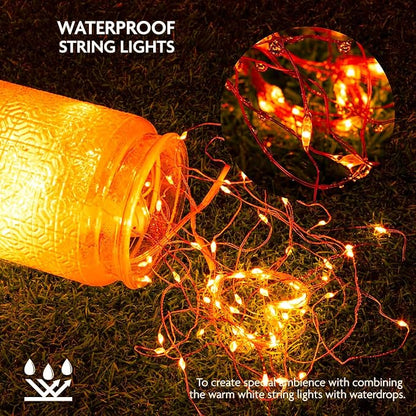 12 Pack Orange Fairy Lights Battery Operated String Lights, 7ft 20 Led - Image 4