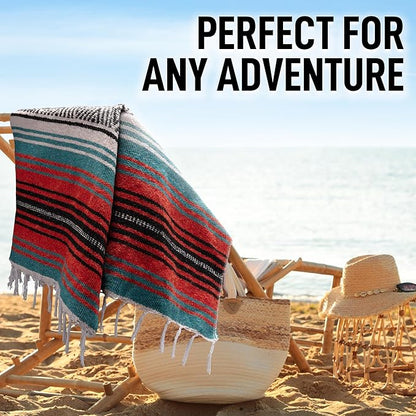Hydration Nation Authentic Large Handwoven Mexican Blanket - Image 6
