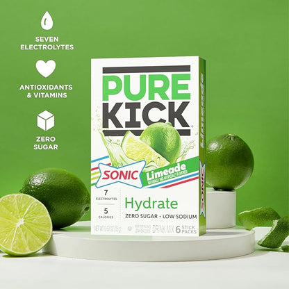 PURE KICK Hydration Singles to Go Drink Mix, Sonic Limeade, Includes 12 Boxes - Image 3