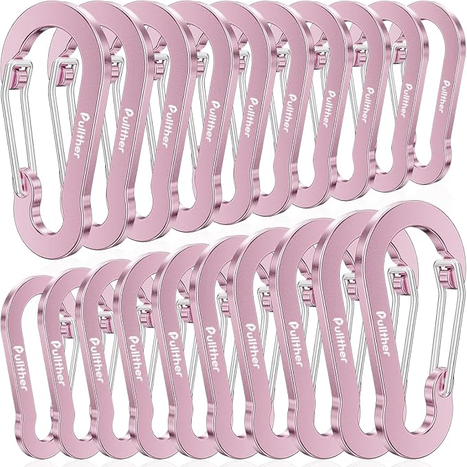 Aluminum Carabiner Clips- Set of 20, Carabiner Clip 2 inch by pulltherfishing