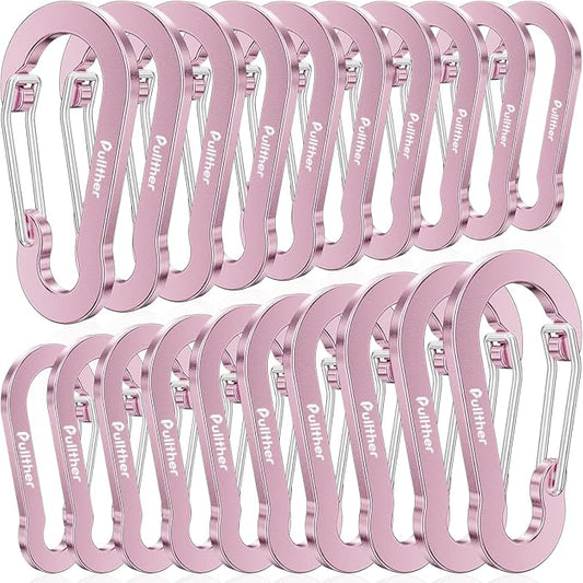 Aluminum Carabiner Clips- Set of 20, Carabiner Clip 2 inch by pulltherfishing