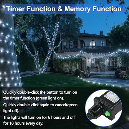 Connectable 200 LED String Lights Indoor Outdoor, 66FT Cool White Christmas - Image 6