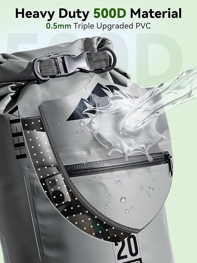 HEETA Waterproof Dry Bag with Front Zippered Pocket - Image 4