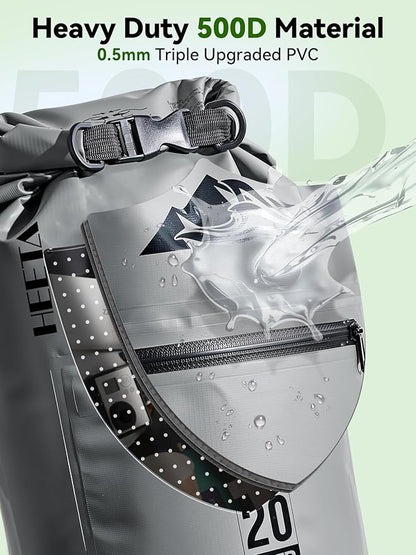 HEETA Waterproof Dry Bag with Front Zippered Pocket - Image 4