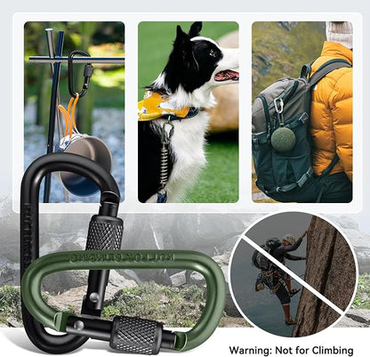 Carabiner Clip, Key Hooks for Keychain Aluminum D Ring Shape Carabiner - Image 3