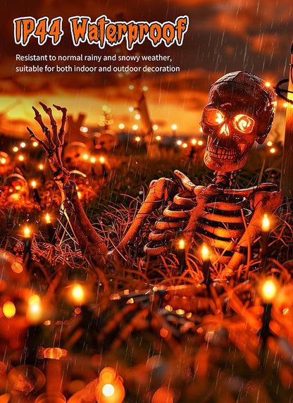 2 Pack Orange Halloween Mini Lights, 13 Feet 50 Count Totally 100 Count - Image 2