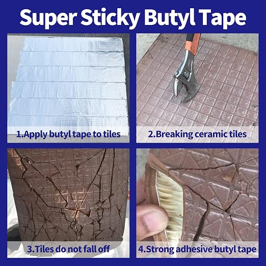 ADHES Butyl Tape Waterproof Tape Aluminum Foil Tape Sealant Tape 4in x 16ft - Image 5