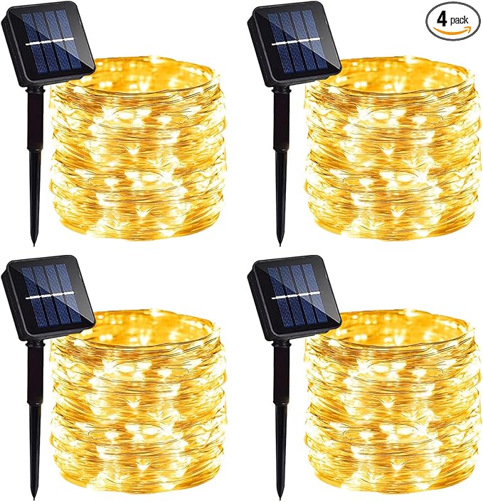4 Pack Solar Fairy Lights 131Ft 400 LED Outdoor Twinkle Light by Danhh