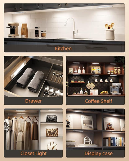 EZVALO 6-Pack Under Cabinet Lighting, Wireless Closet Lights, 50 LED - Image 7