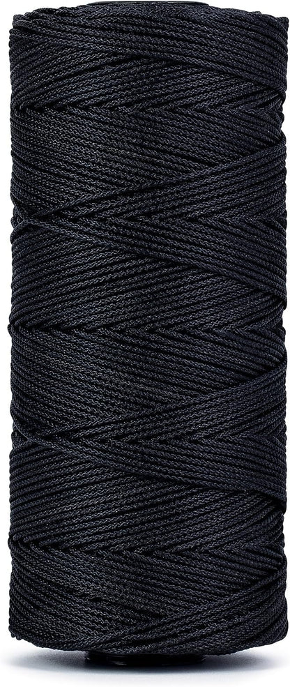 Hongda #9 Braided Bank Line Twine, 989 Feet Black Bonded Nylon Gangion Line - Image 3