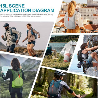 FIORETTO 15L Hiking Backpack for Women Men Mini Packable Backpack Lightweight - Image 8