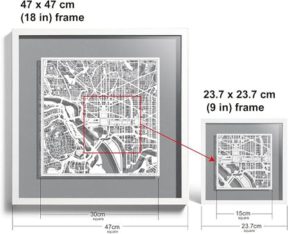 Washington D.C.s Cut Map framed by O3 Design Studio, 18x18 inches, paper - Image 3