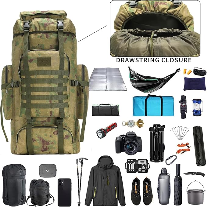 Hiking Backpack for Men 70L/100L Camping Backpack Military Rucksack Molle 3 - Image 4