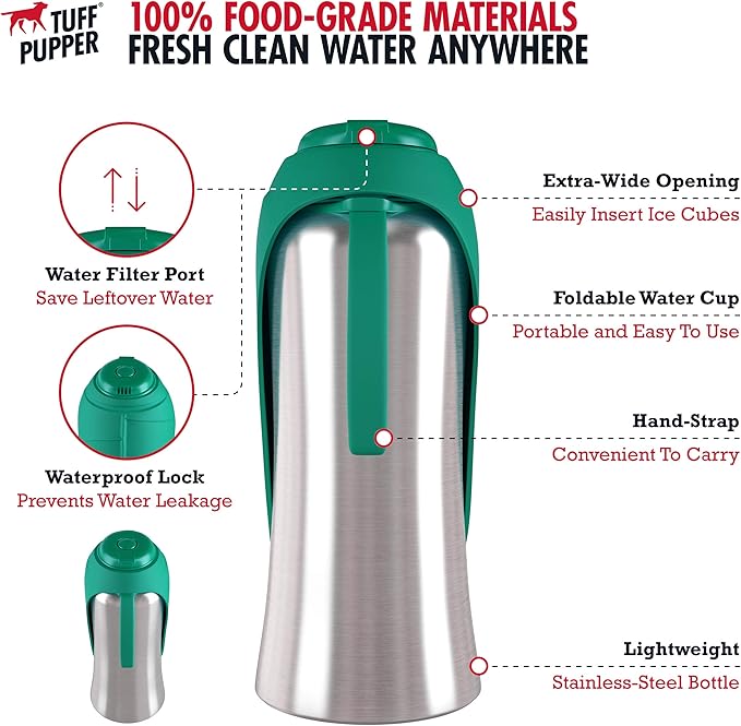 PupFlask Large Dog Water Bottle | 27 or 40 OZ Stainless Steel | Convenient Dog - Image 5