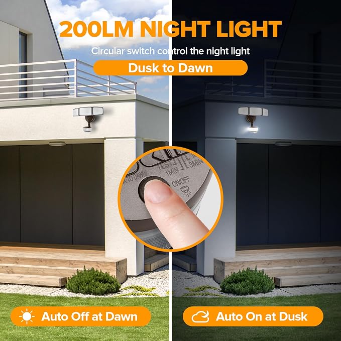 LUTEC 74W 8000 Lumen Motion Sensor Outdoor Lights, 5000K Daylight, IP65 - Image 5
