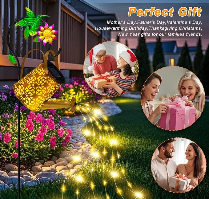 Christmas Gifts Solar Metal Watering Can - Image 6