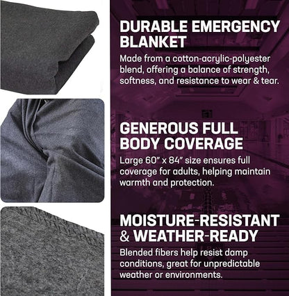 Kemp USA Emergency Relief Blanket Gray 60 x 84 Inch Multipurpose Disaster - Image 4