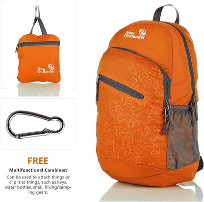 Outlander Packable Handy Lightweight Travel Hiking Backpack Daypack-Orange - Image 2