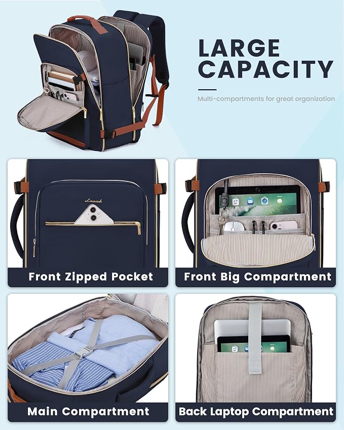 LOVEVOOK Travel Backpack for Women & Men 40L, Airline Approved Carry On - Image 8