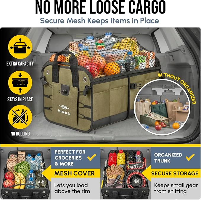 Heavy Duty 3-Section Trunk Organizer – Extra Large Collapsible & Foldable Cargo - Image 6