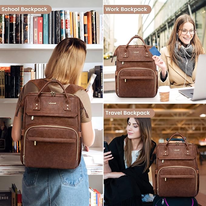 LOVEVOOK Leather Laptop Backpack - Image 7
