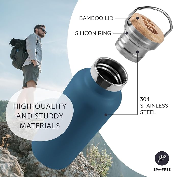 Bambaw Insulated Water Bottle 16 oz, Stainless Steel Water Bottle Insulated - Image 2