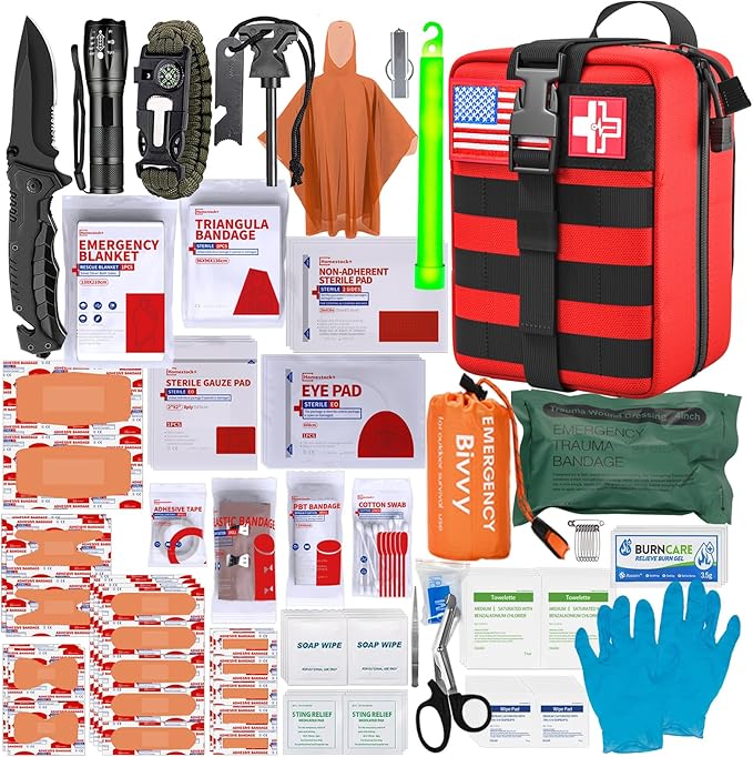 First Aid Kit, Survival Gear Outdoor Tactical Gear Set Military Grade Molle by Homestockplus