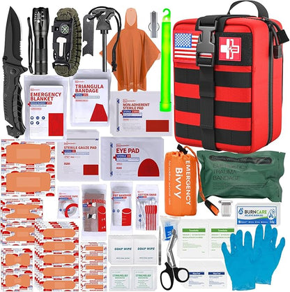 First Aid Kit, Survival Gear Outdoor Tactical Gear Set Military Grade Molle by Homestockplus