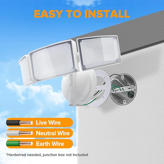 LUTEC 75W 8000LM Dusk to Dawn Outdoor Lighting, LED Flood Light Outdoor - Image 5