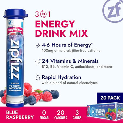 Zipfizz Daily Energy Drink Powder, 20 Pack | 3-in-1 Sustained Energy, Rapid - Image 2