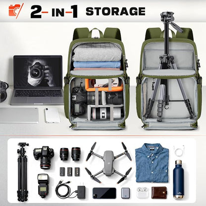 RAINSMORE Camera Bag Backpack for DSLR/SLR/Mirrorless Camera Bags for - Image 3