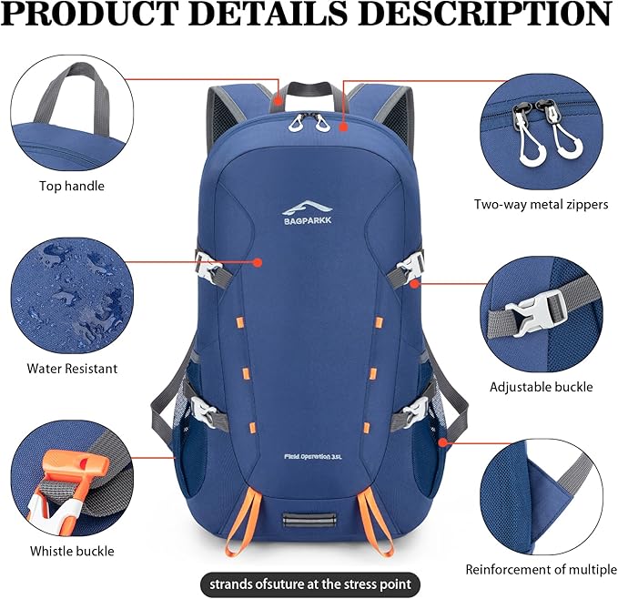 BAGPARKK Hiking Backpack, Large 35L Travel Backpacks - Image 5