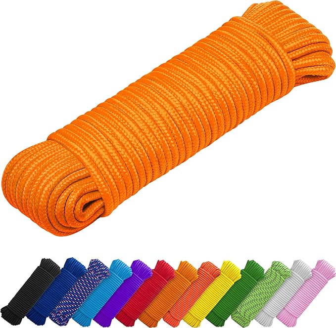TECEUM Rope – 90 Feet x 3/8 Inch – Orange Yellow – Strong All-Purpose Utility by TECEUM