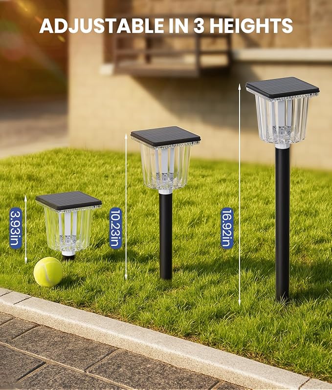 Upgraded Solar Lights Outdoor Waterproof 6 Pack, Adjustable Warm&Cool White - Image 6
