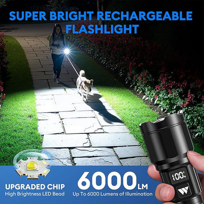 3 Pack Rechargeable Flashlights High Lumens, Super Bright LED Tactical - Image 2