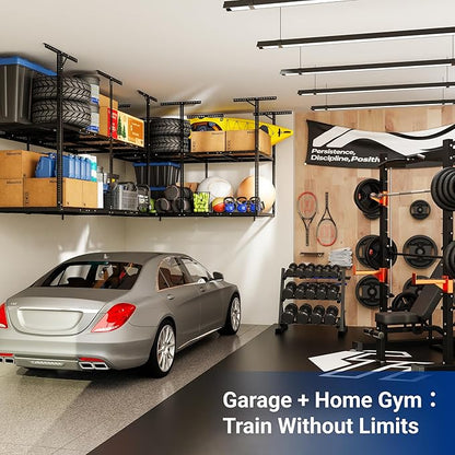 FLEXIMOUNTS 4x8 2-Tier Overhead Garage Storage Rack – Adjustable Heavy Duty - Image 8