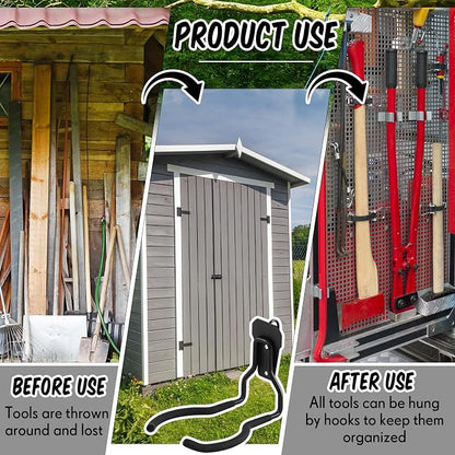 MorningRo 2 Pack Shed Accessories Multi Purpose Shed Hooks Metal Power Tool - Image 6