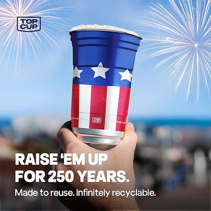 Top Cup America's 250th Birthday 20 oz Reusable Aluminum Party Cups 20 Count | - Image 6