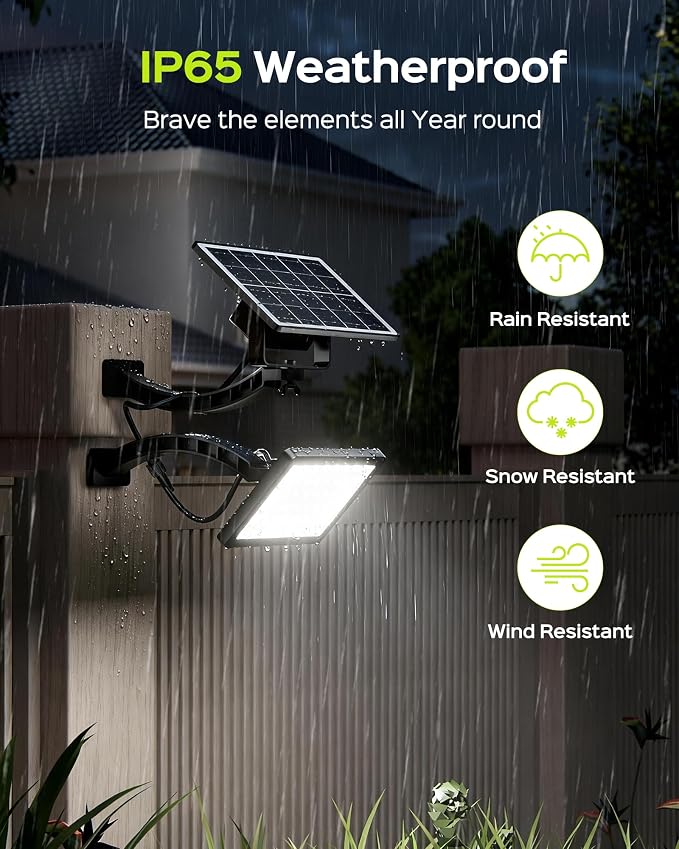 JACKYLED 1000 Lumens 299 LED Solar Lights Outdoor Bright Solar Dusk to Dawn - Image 9