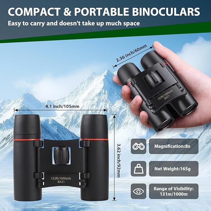 Binoculars for Adults and Kids, High Powered Portable & Compact Binoculars - Image 2