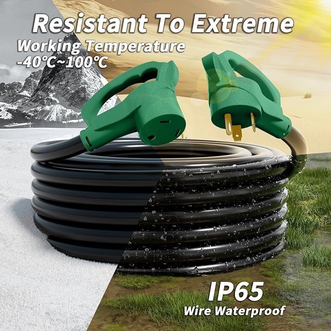PlugSaf 25 FT 30 Amp RV Extension Cord Outdoor, Flexible Heavy Duty 10/3 Gauge - Image 4