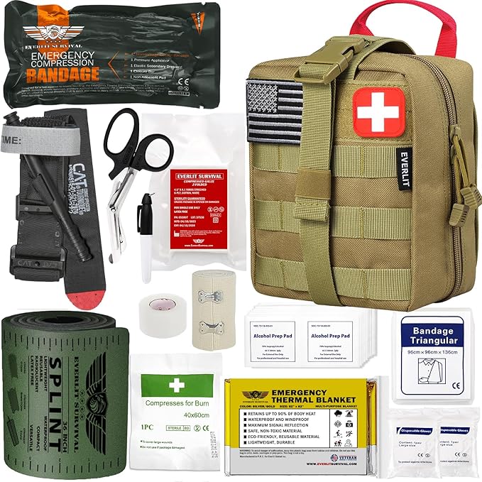 EVERLIT Emergency Trauma Kit, CAT GEN-7 Tourniquet 36" Splint, Military Combat by EVERLITSURVIVAL