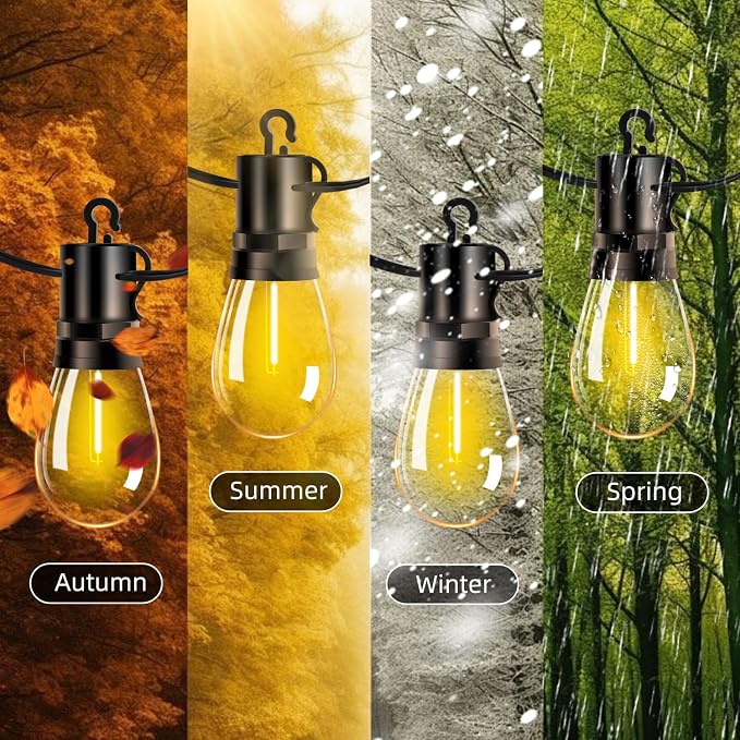 Outdoor Patio String Lights 150ft: S14 LED Shatterproof Bulbs 3 Modes Button - Image 6