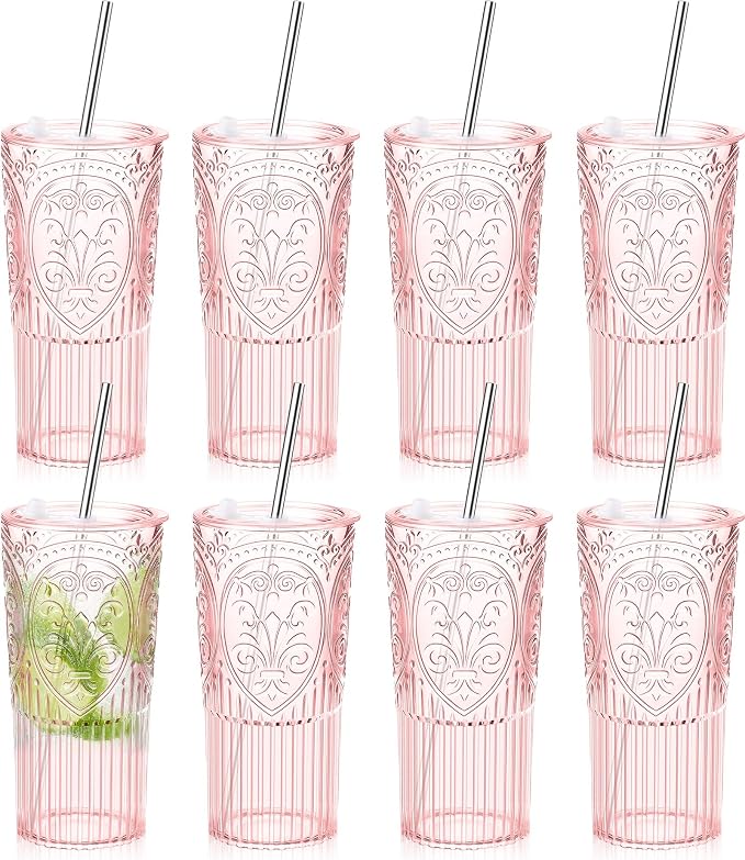 8 Set 20oz Vintage Plastic Tumbler by Unknown